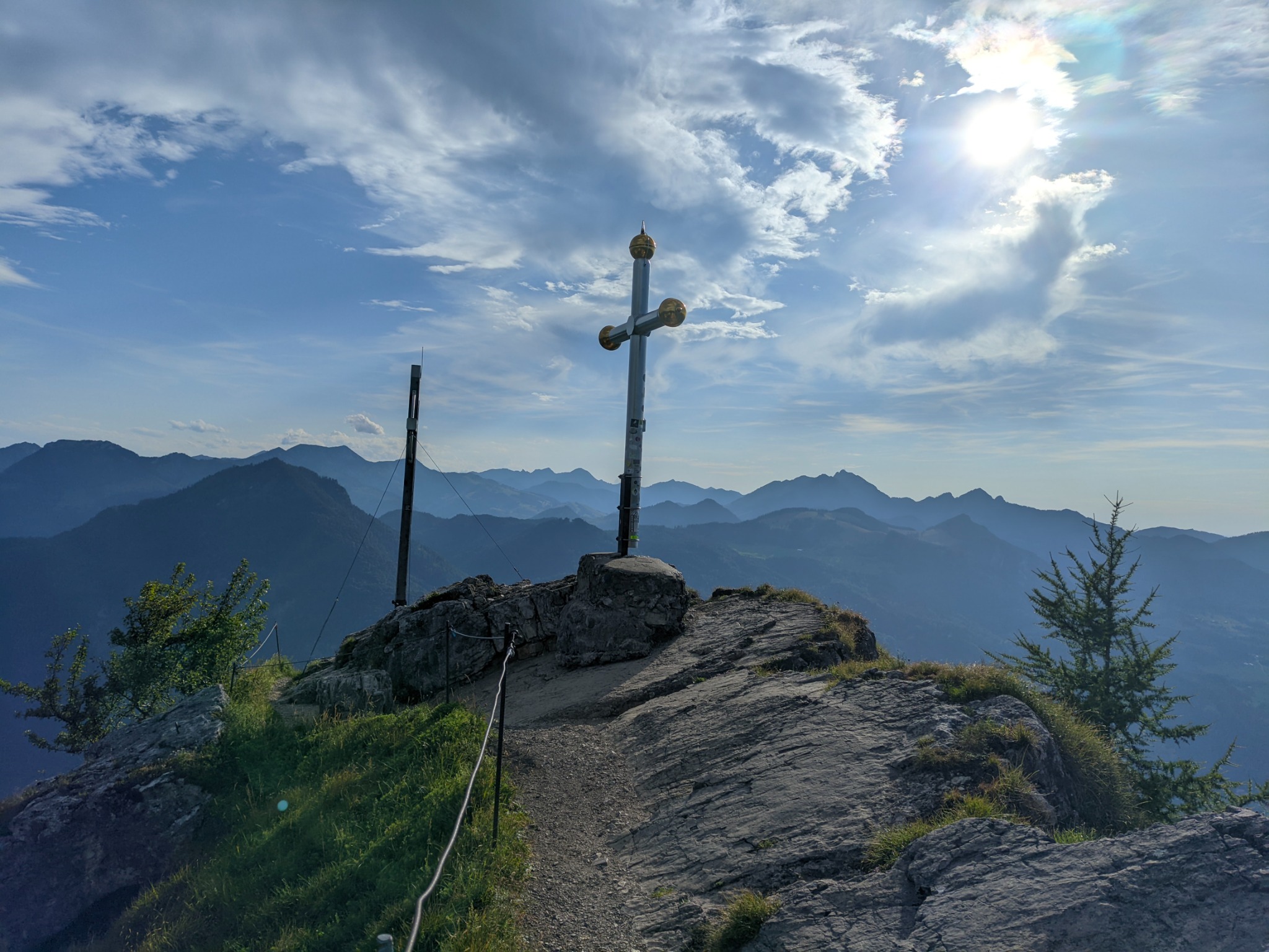 Die beiden Gipfelkreuze auf dem Kranzhorn